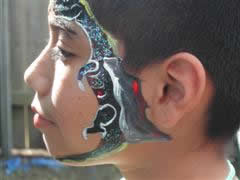 Kids Birthday Party -- face paint dragon